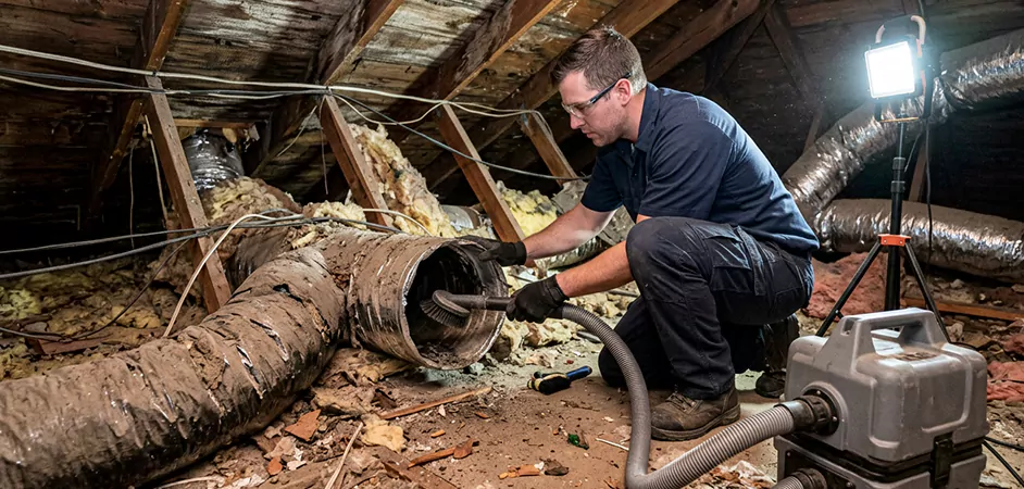 Storm-Damaged Attic Duct Cleaning in Cherry Hill Township