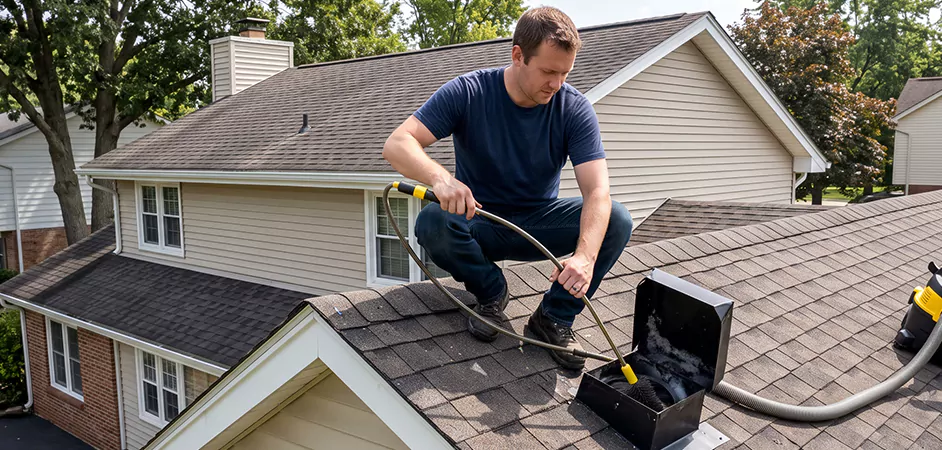 Multi-Story Roof Dryer Vent Cleaning in Cherry Hill Township